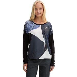 TOM TAILOR T-shirt met lange mouwen voor dames, 14482 - Deep Black, XXS