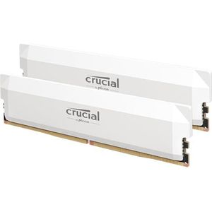 Crucial Pro RAM DDR5 32GB Kit (2x16GB) 6000MHz CL36, Gaminggeheugen Overklokken, Intel XMP 3.0 / AMD EXPO, Desktopgeheugen (PC), Wit - CP2K16G60C36U5W