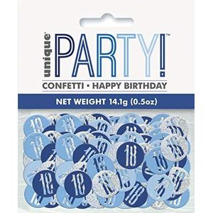 Unique Party 83837 Blauwe Prismatische 18e verjaardag Confetti, 5oz 1 Pack, Leeftijd 18
