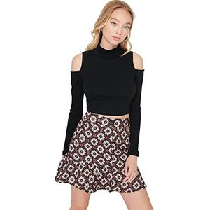 Trendyol Dames Vrouw Mini lijn Geweven Rok, Bruin, 36, BRON, 62