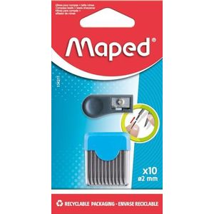 Maped - Harde etui met 10 reservevullingen 2 Maped + 1 stiftmaat voor het navullen van schoolkompas - vulling + grootte passer Maped met punt 2 Maped HB