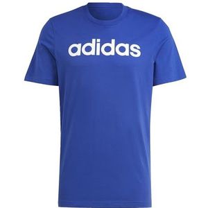 adidas Mannen Essentials Single Jersey Lineair Geborduurd Logo T-shirt met korte mouwen, XXL Plus Size Tall, 3 inch