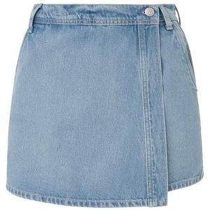 Pepe Jeans Dames Regular Skort Hw DNM Shorts, Blauw (Denim), 33W, Blauw (Denim), 33W