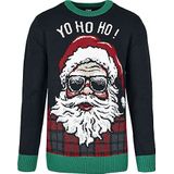 Urban Classics Uniseks trui Ho Santa sweatshirt Ugly Sweater, kersttrui voor mannen en vrouwen, maten S - 5XL, zwart, 4XL