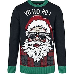 Urban Classics Uniseks trui Ho Santa sweatshirt Ugly Sweater, kersttrui voor mannen en vrouwen, maten S - 5XL, zwart, 5XL