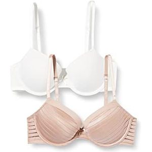 DORINA Louise T-shirt voor dames, dagelijks beha, set van 2 stuks, Beige (Blush/Ivoor), 75A