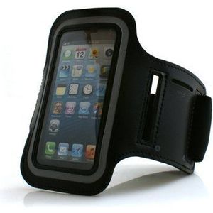 SystemS sportarmband tas bescherming hoes etui case voor joggen fitnessstudio zwart voor iPhone 5, 5S, 5C