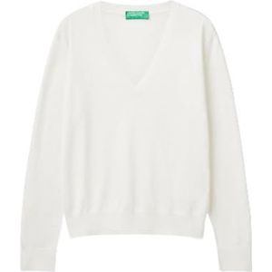United Colors of Benetton T-shirt met V-hals M/L, Wit, S