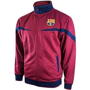 Icon Sports Heren Fc Barcelona Track Jacket Volledige Zip, Rood, S