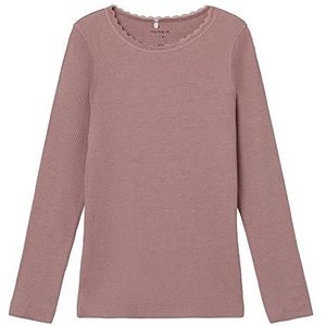 NAME IT Meisjes Nkfkab Ls Slim Top Noos, Deauville Mauve/Detail: melange, 158-164