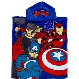 Officiële Disney Marvel Avengers handdoek poncho met capuchon | Super zacht gevoel, Captain America, Iron Man, Thor Design | Zwemmen aankleedjas Perfect voor thuis, bad en strand, meerkleurig, 115 x