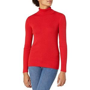Amazon Essentials Dames Slim-Fit Lichtgewicht Lange Mouwen Coltrui Kersenrood, XS