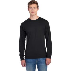 Jerzees Men's Dri-Power Cotton Blend Long Sleeve Tees, Moisture Wicking, Odor Protection, UPF 30+, Sizes S-3X, Black, XX-Large