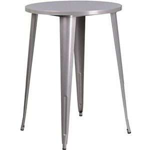 Flash Furniture Ronde tafel voor binnen-buiten, metaal, zilver, 101,6 x 77,47 x 12,7 cm