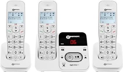 Geemarc Amplidect 295 Trio - Draadloze Vaste Telefoons - DECT-basis met 3 Handsets - Geschikt voor Senioren