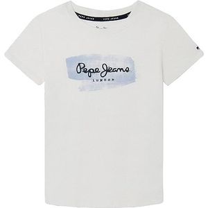 Pepe Jeans Seth Tee Jr T-shirt voor jongens, wit (gebroken wit), 12 Jaar