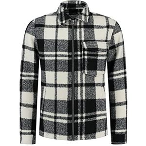 Goosecraft Heren Gc Spotter Overshirt Leather Jacket, Blackwhit, M