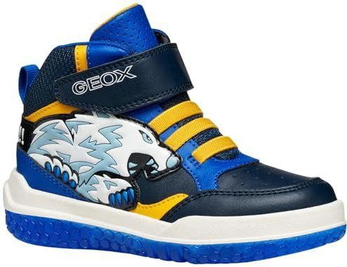 Geox J BUZZERLIGHT Sneakers voor jongens, marineblauw/geel, 27 EU, Navy Yellow, 27 EU