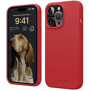 i-Paint Solid Case Red Ultra flexibele siliconen voor de iPhone 14 Pro Gestructureerde hoes voor verbeterde hechting en grip. Slank en soepel. Volledige bescherming aan de 4 zijden