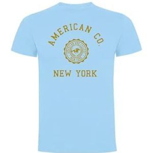 AMERICAN COLLEGE USA T-shirts sport ademende bedrukte kleding unisex kinderen jongens en meisjes casual model ACTSW4 Sky Blue 10 jaar, Turkoois, 10 Jaar