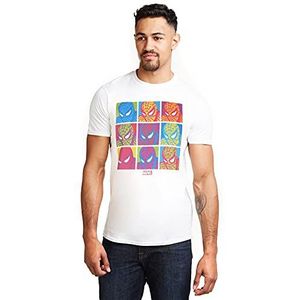 Marvel Heren Pop Art Spidey-Mens, wit (white wht), L
