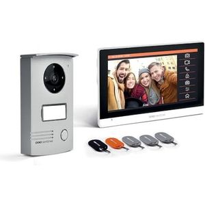 SCS Sentinel Videotelefoon voor thuis - Bekabelde videotelefoon - Video-intercom voor deur - Video-touchscreen-intercom met videodeurbadges, wit, R 7+ RFID - PVF0042