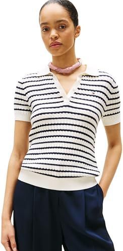 TOMMY HILFIGER - Trui - Navy / Natuurwit - Knitwear