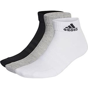 adidas Cushioned Sportswear 3 Pairs Enkelsokken, Medium Grey Heather/White/Black, M