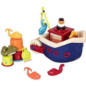 B. toys Badspeelgoed, 13-delig, voor baby's met boot, stapelbeker, vissen, babyspeelgoed, badkuip vanaf 1 jaar