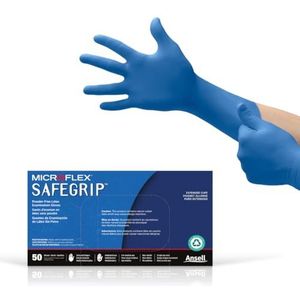 Microflex sg-375-l Latex SafeGrip handschoenen, 29 cm groot, groot (500 stuks)