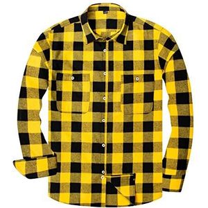 Alimens & Gentle Men's Flannel Plaid Shirt Casual Fall Clothes Work Button Down Shirts