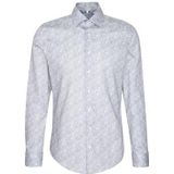 Seidensticker Zakelijk overhemd voor heren, slim fit, zacht, kentkraag, lange mouwen, 100% katoen, blauw, 36