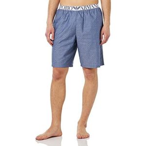 Emporio Armani Underwear Heren Heren Yarn Dyed Bermuda Shorts Pants, Dotted Blue, XL, Dotted Blue, XL