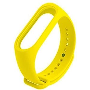 Hininner Armband voor Xiaomi Mi Smart Band 4 / Mi Band 3, gekleurde siliconen armband voor armband voor Xiaomi Mi Band 4 / Mi Band 3 - geel