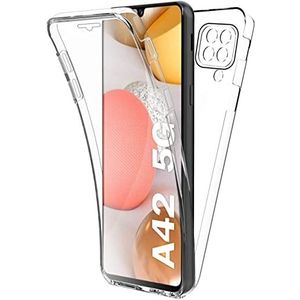 Aurstore Beschermhoes voor Samsung Galaxy A42 5G (6,6 inch), rondom bescherming voor en achter, harde schaal, beschermhoes voor touchscreen, bescherming 360 graden - schokbestendig