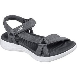 Skechers On-the-go 600 Brilliancy sandalen met enkelbandje, houtskooltextielafwerking, 40 EU