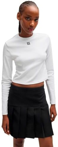 HUGO - Dafilomena - Shirt - Katoenmix - Regular Fit - Lange Mouwen