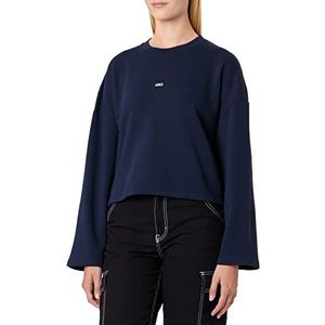 JACK & JONES JXABBIE LS Wide Every Brush Crew SN sweatshirt, Navy Blazer/Print: White JJXX Logo, M, Navy Blazer/Print: wit Jjxx logo, M