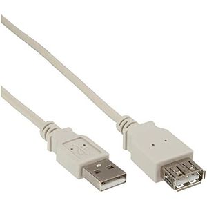 InLine 34633 USB 2.0 verlenging, stekker/bus, type A, beige, 0,3 m