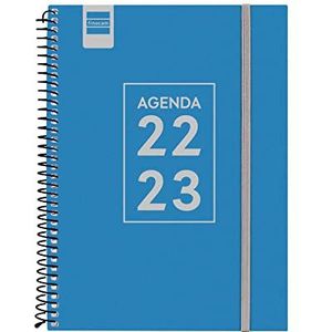 Finocam - Kalender 2022 2023 weekoverzicht horizontaal september 2022 - juni 2023 (lectieve cursus) + juli en augustus overzicht blauw Spaans