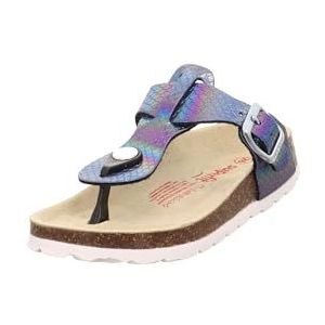 Superfit Meisjesslippers met voetbed, blauw 8000, 25 EU Weit