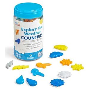 Learning Resources Ontdek de Weertellers, vanaf 3 jaar, rekentellers voor kinderen, 6 weerkundige vormen in 6 kleuren, duurzaam speelgoed, hulpmiddelen voor in de klas