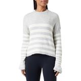 Bestseller A/S Vmhurricane Ls O-Neck Ga Bf Pullover voor dames, Licht Grijs Melange/Stripes:w. Berk, M