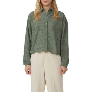s.Oliver Verkorte blouse met borduurwerk, donkergroen (salie), 40