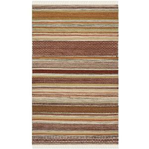 Safavieh Tribal geïnspireerd indoor plat geweven rechthoekig tapijt gestreepte kelim collectie, STK311, in beige, 91 x 152 cm voor woonkamer, slaapkamer of elke binnenruimte