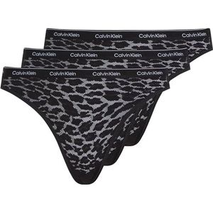 Calvin Klein Dames 3-pack bikini (laagbouw), zwart/zwart/zwart, S, Zwart/Zwart/Zwart, S