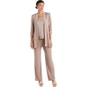 R&M Richards vrouwen Plus Size Lace Pant Set, Mokka, 16 Plus