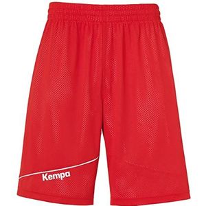 Kempa Omkeerbare klassieke shorts voor jongens, rood/wit, 140 cm
