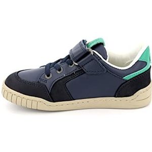 Kickers Windo, sneakers voor jongens, marineblauw, groen, 31 EU