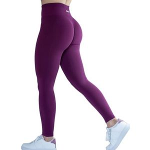 Aurola Workout-leggings voor vrouwen en meisjes, naadloze scrunch-panty, buikcontrole, fitnessstudio, fitness, sport, actieve yogabroek, Magenta, S